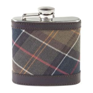 Barbour Tartan Hip Flask front 1