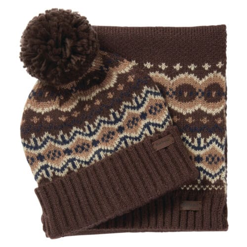 Barbour Fairisle Beanie & Scarf Set