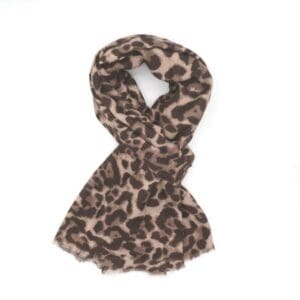 a001 leopard print scarf brown