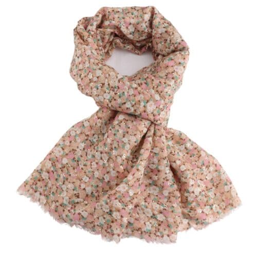 Pink Gold Little Flowers Scarf