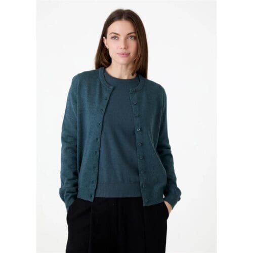 Ladies Cashmere Mix Crew Neck Cardigan