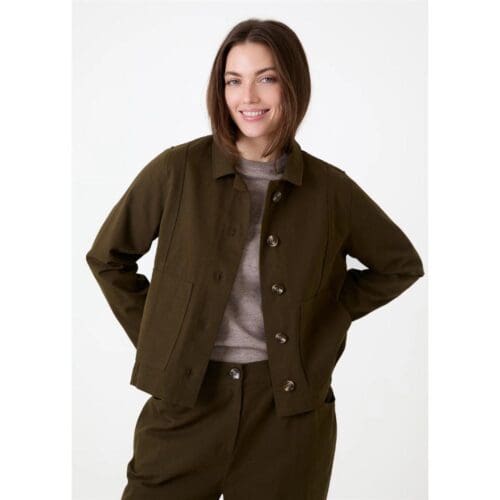 Ladies Boxy Cotton Twill Jacket