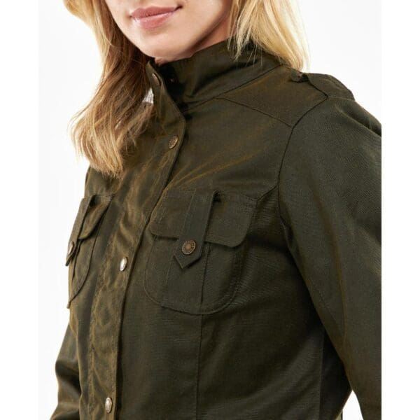 Barbour Ladies Winter Defence Wax Jacket - Image 7