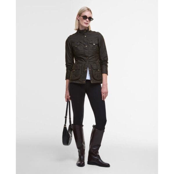 Barbour Ladies Winter Defence Wax Jacket - Image 8