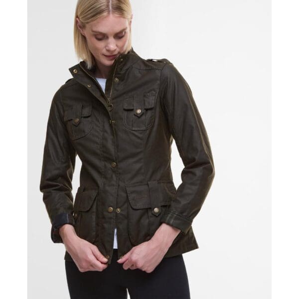 Barbour Ladies Winter Defence Wax Jacket - Image 10