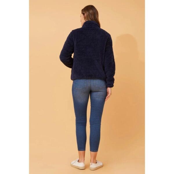 Ladies Faux Fur Zip Front Jacket - Image 6