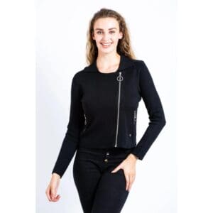 Ladies Knitted Biker Jacket 1