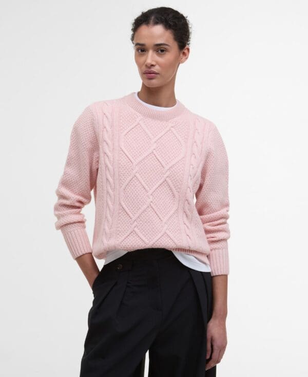 Barbour Ladies Burne Argyle Crew Neck Jumper - Image 3