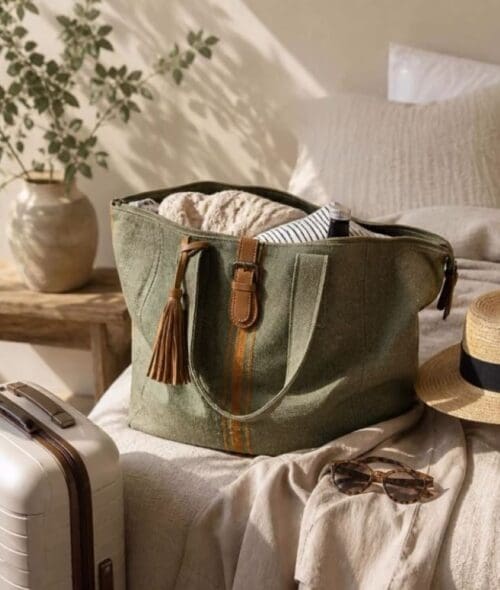 Khaki tote bag
