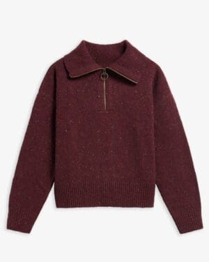 barbour lavensdale quarter zip jumper fig (Custom)