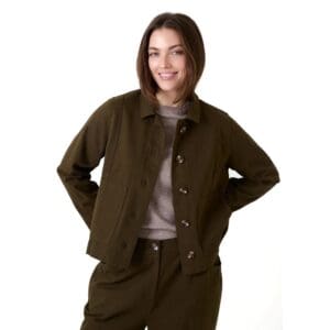 Ladies Boxy Cotton Twill Jacket