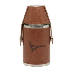 Pheasant Hip Flask Hunter Design Shiny Stainless Steel 6oz (Custom)