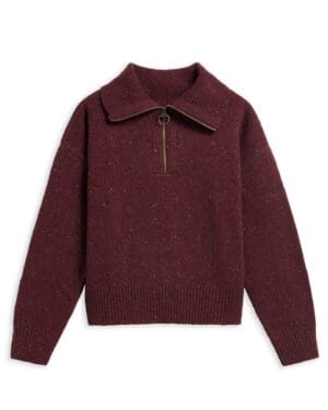 barbour lavensdale quarter zip jumper fig (Custom)